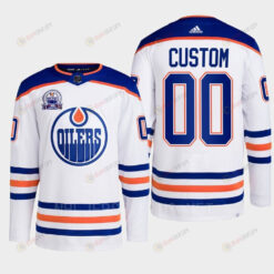 Custom 00 Edmonton Oilers White Jersey 2022 Lee Ryan Hall Of Fame Patch Away