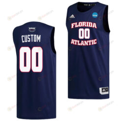 Custom 00 FAU Owls 2023 March Madness Basketball Men Jersey- Navy