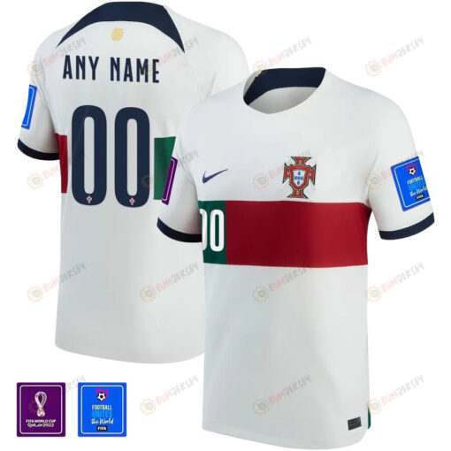 Custom 00 FIFA World Cup Qatar 2022 Patch Portugal National Team - Away Youth Jersey