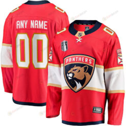 Custom 00 Florida Panthers 2023 Stanley Cup Final Home Breakaway Jersey - Red