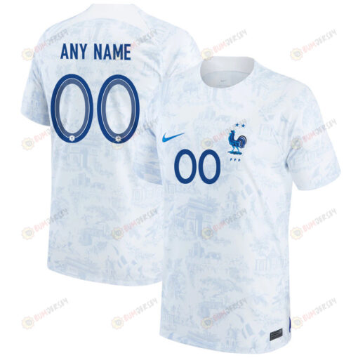 Custom 00 France National Team 2022-23 Qatar World Cup - Away Youth Jersey