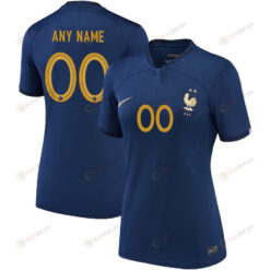 Custom 00 France National Team 2022-23 Qatar World Cup - Home Women Jersey