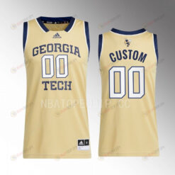 Custom 00 Georgia Tech Yellow Jackets Beige Jersey 2022-23 Swingman Basketball