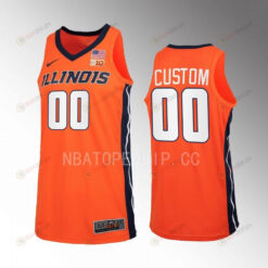 Custom 00 Illinois Fighting Illini 2022-23 Jersey Basketball Uniform Orange