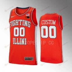 Custom 00 Illinois Fighting Illini Orange Jersey 2022-23 Retro Basketball