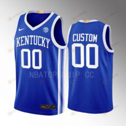 Custom 00 Kentucky Wildcats Blue Men Jersey 2022-23 Away Basketball
