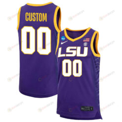 Custom 00 LSU Tigers 2023 NCAA Basketball Jersey - Purple