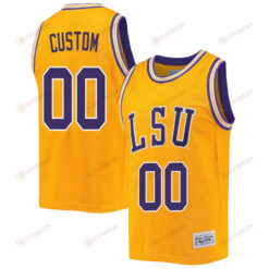 Custom 00 LSU Tigers 2023 NCAA Basketball Jersey Retro- Gold