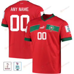 Custom 00 - Morocco National Team FIFA World Cup Qatar 2022 Patch Home Jersey