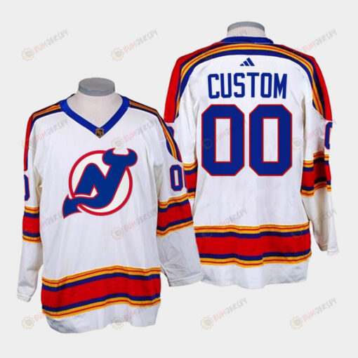 Custom 00 New Jersey Devils 2022-23 Reverse Retro 2.0 White Jersey