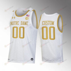 Custom 00 Notre Dame Fighting Irish White Jersey 2022-23 College Basketball