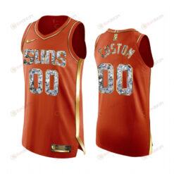 Custom 00 Orange Phoenix Suns 2022 Playoffs Jersey Diamond Edition