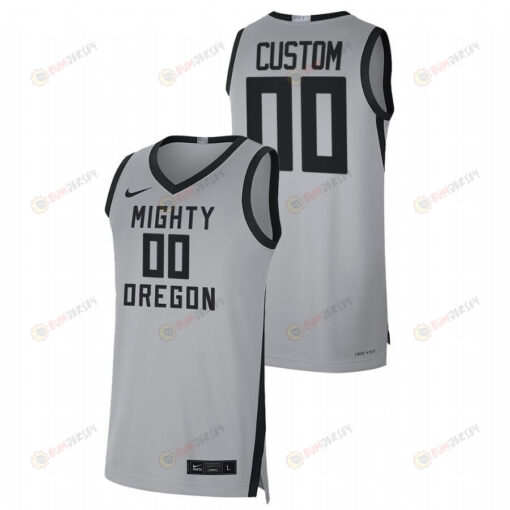 Custom 00 Oregon Ducks 2022 Mighty Limited Men Jersey College Basketball Grey