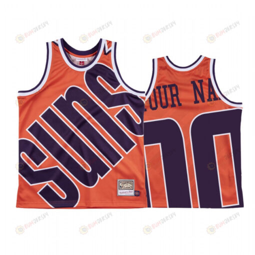 Custom 00 Phoenix Suns Hardwood Classics Orange Big Face Jersey