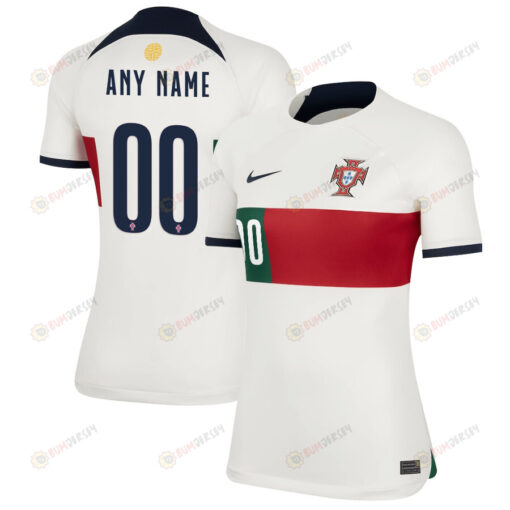 Custom 00 Portugal National Team 2022-23 Qatar World Cup Women Jersey - Away