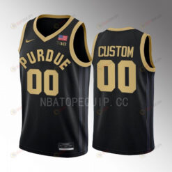 Custom 00 Purdue Boilermakers Uniform Jersey 2022-23 College Basketball Black
