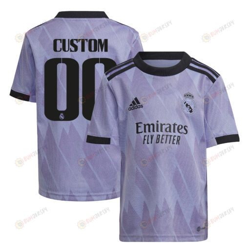 Custom 00 Real Madrid 2022/23 Away Youth Jersey - Purple