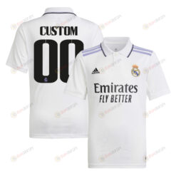 Custom 00 Real Madrid 2022/23 Home Youth Jersey - White