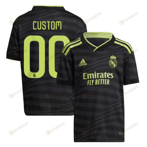 Custom 00 Real Madrid 2022/23 Third Youth Jersey - Black