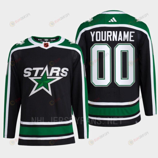 Custom 00 Reverse Retro 2.0 2022 Dallas Stars Black Jersey Pro Primegreen