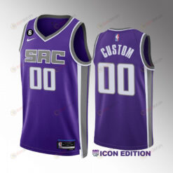 Custom 00 Sacramento Kings Purple Icon Edition 2022-23 Unisex Jersey Swingman