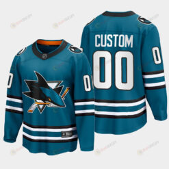 Custom 00 San Jose Sharks 2022-23 Home The Evolve Teal Jersey