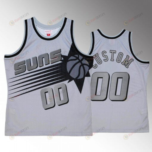 Custom 00 Space Knit Jersey Phoenix Suns Grey Hardwood Classics Men Jersey