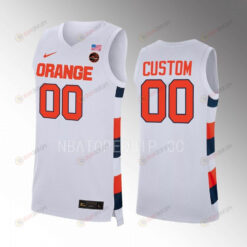 Custom 00 Syracuse Orange White Jersey 2022-23 College Basketball
