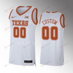 Custom 00 Texas Longhorns Jersey 2022-23 Limited Basketball White