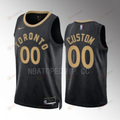 Custom 00 Toronto Raptors Black 2022-23 City Edition Jersey Swingman