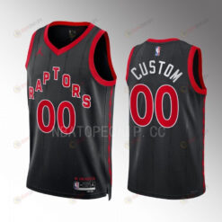 Custom 00 Toronto Raptors Black Men Jersey 2022-23 Statement Edition Swingman