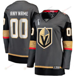 Custom 00 Vegas Golden Knights Women's 2023 Stanley Cup Final Alternate Breakaway Jersey - Black