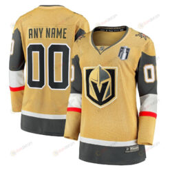 Custom 00 Vegas Golden Knights Women's 2023 Stanley Cup Final Home Breakaway Jersey - Gold