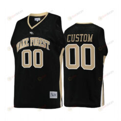 Custom 00 Wake Forest Demon Deacons Black Jersey College Basketball Retro
