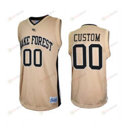 Custom 00 Wake Forest Demon Deacons Gold Jersey Retro Basketball