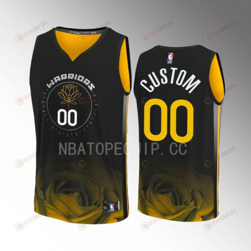 Custom 00 Warriors Black Jersey Fast Break Fastbreak 2022-23 City Edition