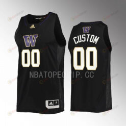 Custom 00 Washington Huskies Uniform Jersey 2022-23 Swingman Basketball Black