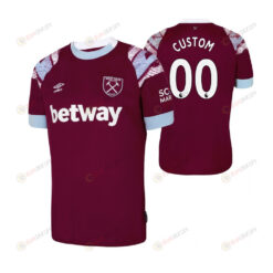 Custom 00 West Ham United 2022-23 Home Men Jersey - Claret/Blue