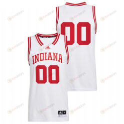 Custom 00 White Indiana Hoosiers 2022 College Basketball Reverse Retro Jersey