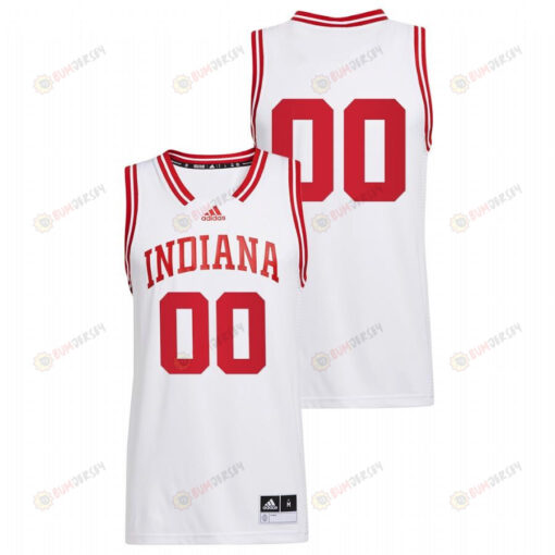 Custom 00 White Indiana Hoosiers 2022 College Basketball Reverse Retro Jersey