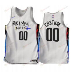 Custom 2022-23 Brooklyn Nets White 00 City Edition Jersey - Men Jersey