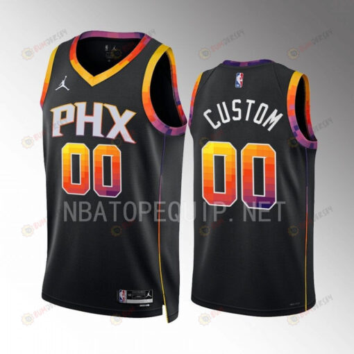 Custom 2022-23 Phoenix Suns Black 00 Statement Edition Jersey Swingman