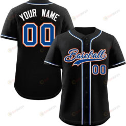 Custom Black & Blue Novelty Baseball Jersey