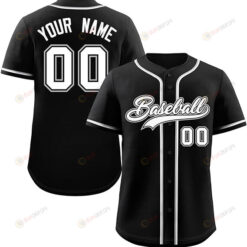 Custom Black & White Novelty Baseball Jersey