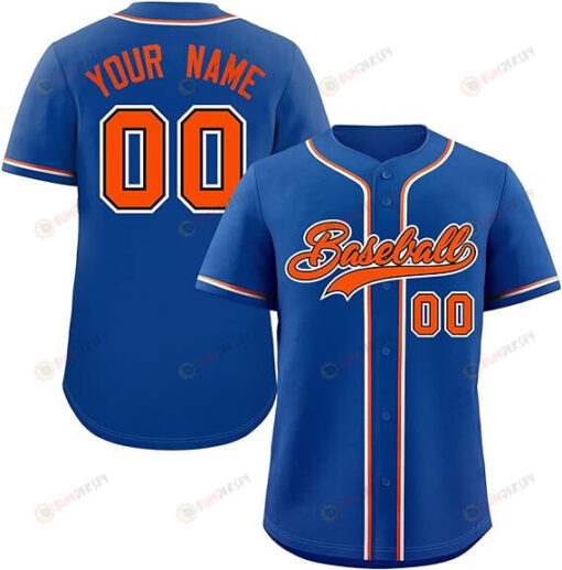 Custom Blue Orange Novelty Baseball Jersey