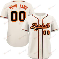 Custom Cream Black Orange Novelty Baseball Jersey