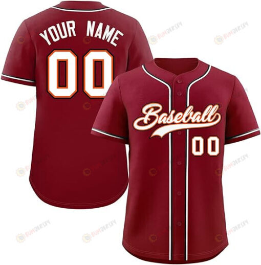 Custom Crimson White Novelty Baseball Jersey