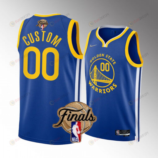 Custom Golden State Warriors 2022 Finals Jersey Royal 00 Diamond Badge Dub