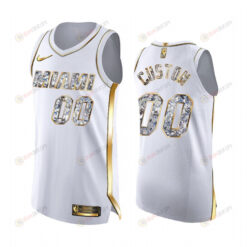 Custom Heat 00 2022 Playoffs Jersey White Diamond Edition