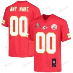 Custom Kansas City Chiefs Super Bowl LVII Champions 3 Stars Youth Jersey - Red